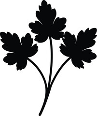 Black and white floral vector illustration of a flower pattern design with leaves and blossoms