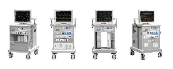 Clean High-Quality Professional ECG machine arranged in a hor digital artwork, PNG cutout, ideal for marketing materials and print projects, branding, mockups, digital downloads