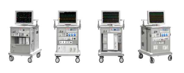 Clean High-Quality Professional ECG machine arranged in a hor digital artwork, PNG cutout, ideal for marketing materials and print projects, branding, mockups, digital downloads