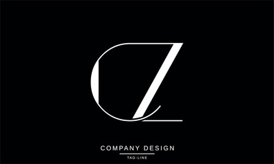 CZ, ZC, C, Z Abstract Letters Logo Monogram design Font Icon Vector