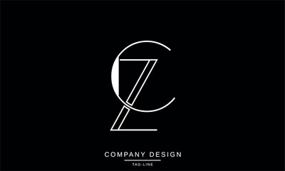 CZ, ZC, C, Z Abstract Letters Logo Monogram design Font Icon Vector