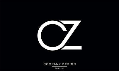 CZ, ZC, C, Z Abstract Letters Logo Monogram design Font Icon Vector