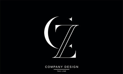 CZ, ZC, C, Z Abstract Letters Logo Monogram design Font Icon Vector