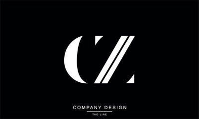 CZ, ZC, C, Z Abstract Letters Logo Monogram design Font Icon Vector