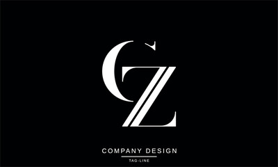 CZ, ZC, C, Z Abstract Letters Logo Monogram design Font Icon Vector