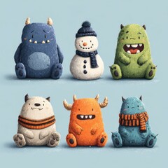 Cute And Colorful Monsters And