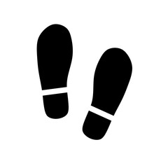 shoe footprint icon vector on white background