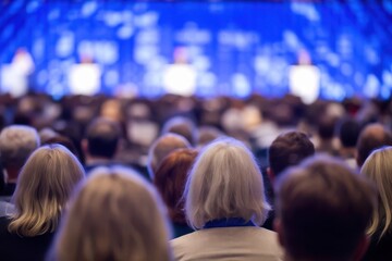 Engaged audience at a professional conference or corporate symposium event