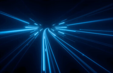 Blue Neon Tunnel Light Effect