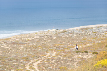 Praia do norte beach in Nazar&egrave;, Portugal