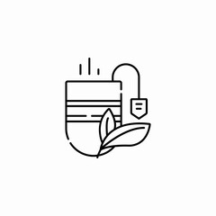 herbal tea cup icon sign vector