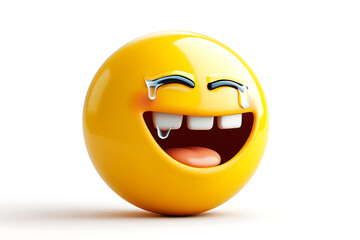 Hilarious crying laughing emoji face expresses exaggerated humor and amusement, perfect for digital communication, expressing intense emotions and conveying comedic relief online.