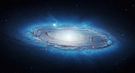 Vast spiral galaxy with luminous central bulge and swirling arms filled with stars and nebulae in deep space