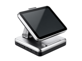Sleek Modern Tablet: The contemporary design of a portable tablet computer, showcasing a responsive touchscreen display in a high-tech aesthetic.