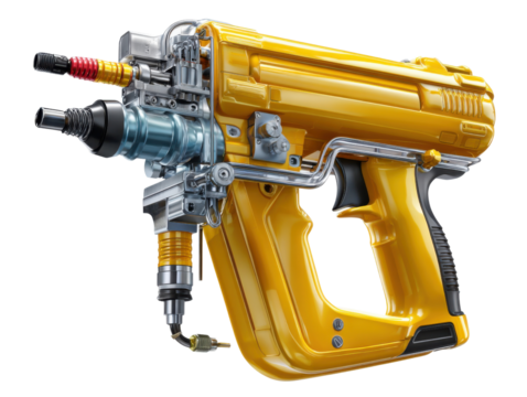 Golden Machine: a visually compelling and detailed depiction of a golden machine, meticulously crafted with a focus on intricate mechanics and futuristic design.