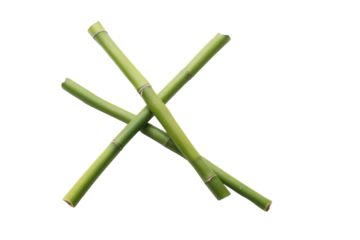 a group of bamboo sticks are arranged in a cross