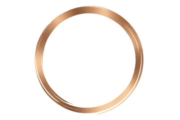 Copper metallic circular border framing content, lending contemporary sheen and refined visual accent against transparent backdrop