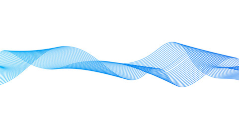 Fototapeta premium Blue wave lines on white background.abstract blue lines pattern or wavy stripes for business background, Curve wave seamless pattern. Line art striped graphic template,
