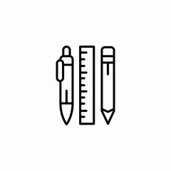 stationary set icon sign vector