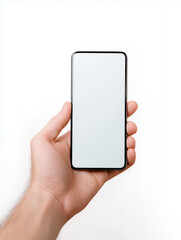 Hand Holding Smartphone With Blank Screen