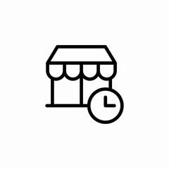 store operating time icon sign vector