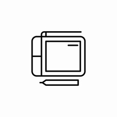 tablet stylus icon sign vector