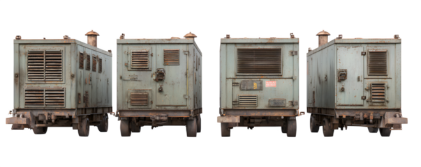 Clean Professional Transparent-Background Four diesel powered site gene versatile design element, PNG cutout, ideal for marketing materials and presentations, mockups, professional graphics