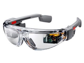 Futuristic Eyewear: A close-up shot reveals a pair of cutting-edge, high-tech glasses, showcasing innovation in wearable technology and offering a glimpse into the future. 