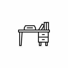work desk icon sign vector