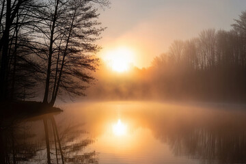sunrise over the river