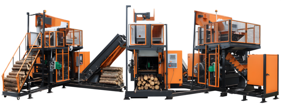 Isolated Realistic Transparent-Background firewood processor machine wi versatile design element, commercial stock asset, ideal for graphic design and presentations, royalty-free