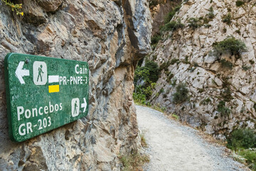 Ruta del Cares Hiking Trail in Picos de Europa in Summer, Northern Spain