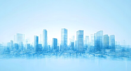 Fototapeta premium Cityscape Skyline: Modern city skyline, urban landscape, architecture, buildings, cityscape, metropolis, urban development, skyscrapers, city view, business district, urban scene.