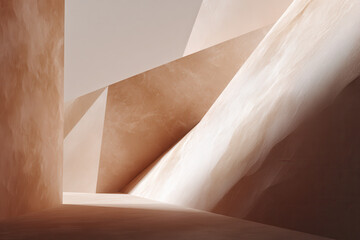 photorealistic ultraminimalist design featuring abstract forms that emphasize play of light and shadow