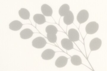 Elegant Botanical Shadow Overlay on Textured Background - Nature Inspired Design Element