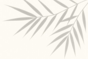 Elegant Palm Leaf Shadow Overlay Effect on Light Background - Perfect for Minimalist Design Projects