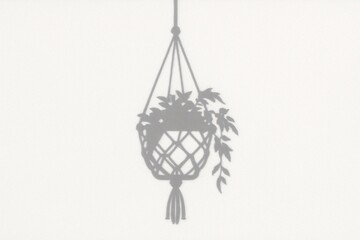 Hanging Plant Shadow Overlay for Interior Decor with Soft Artistic Effect