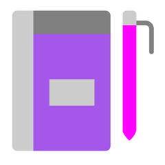 Pencil and Notebook Vector Flat Icon Design