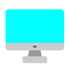 Computer Monitor Vector Flat Icon Design