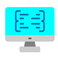 Coding Vector Flat Icon Design