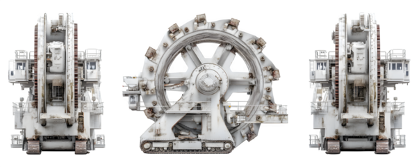 Studio-Lit Isolated High-Resolution bucket wheel excavator head s versatile design element, PNG cutout, ideal for graphic design and video overlays, creative projects, professional graphics