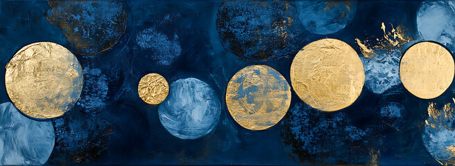 Abstract Circles in Deep Blue Tones,

Modern Geometric Circle Art Background