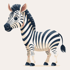 Stylized Zebra Illustration with Bold Black and White Striped Pattern.