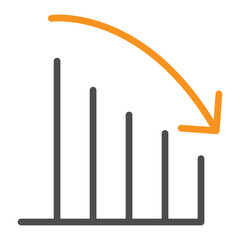 Decline Arrow Vector Flat Icon Design