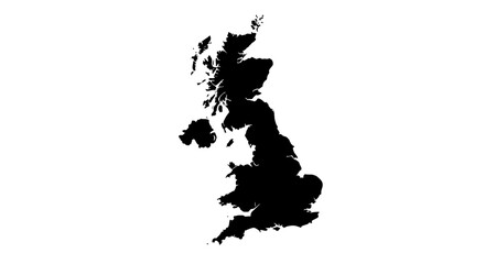 United Kingdom Map Silhouette Vector
