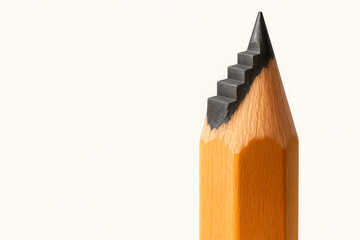 Pencil with a ladder carved in the lead. Space for text.