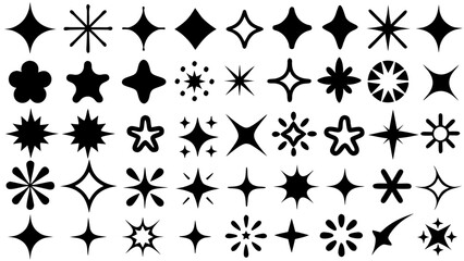 sparkle star icon, star sparkle vectors, Shining sparkle icon, Blink twinkle, sunburst star shapes collection.