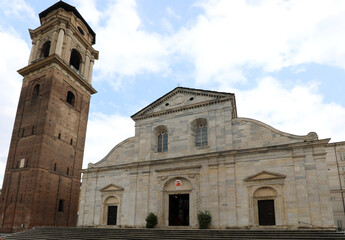 Cathedral of Turin City called DUOMO di TORINO in Northern Italy where inside there is the Holy...