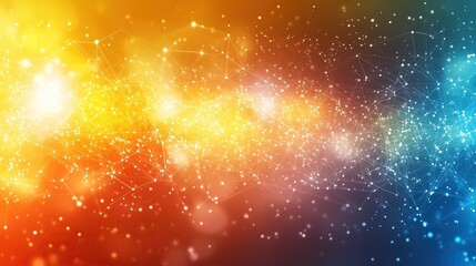 Obraz premium Yellow Blue Orange Gradient Global Network Abstract Vector, Modern Tech Style with Connectivity Symbol for Digital Platforms