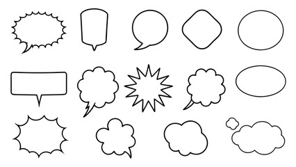 Fototapeta premium Set of Hand Drawn Speech Bubbles on tranparent background